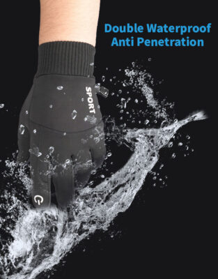 waterproof fleece-lined winter skiing gloves