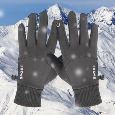waterproof fleece-lined winter skiing gloves