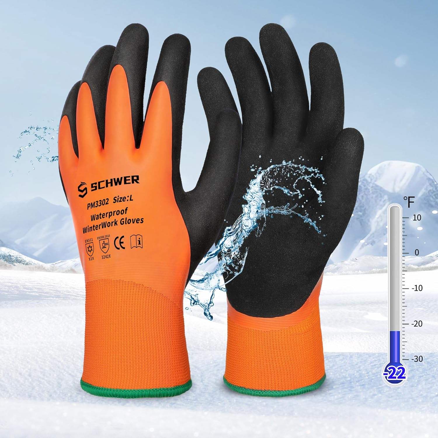 waterproof insulated safety gloves
